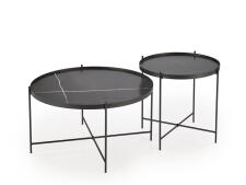 Комплект HALMAR JULIETA (2 стола журнальных) черный мрамор/черный