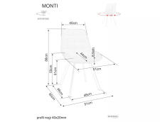 Стул SIGNAL MONTI Velvet Bluvel 40 темно-бежевый/черный, поворотный