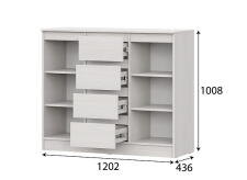 Комод SV-МЕБЕЛЬ (МС Бриз-1 К) Ясень Анкор светлый, 4 ящ. 2 ств.