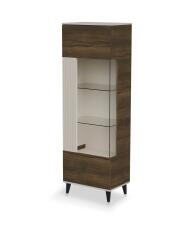 Шкаф-витрина HALMAR RANDOM 2 W-1 кашемир/орех/черный