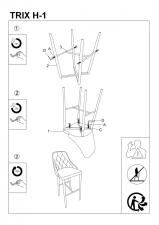 Стул барный SIGNAL TRIX H-1 tap. 06 серый/серый Стул барный SIGNAL TRIX H-1 tap. 06 серый/серый