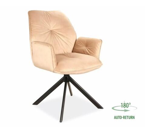 Стул SIGNAL BOOGIE II Velvet Bluvel 28 бежевый/черный мат