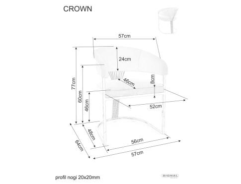 Стул SIGNAL CROWN Velvet Bluvel 28 бежевый/золотой