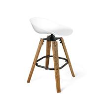 Стул барный Sheffilton SHT-ST19/S93 артикул СТ-238 белый/браш.коричневый/черный муар