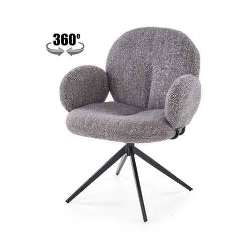 Стул HALMAR K568 серый/черный, поворотный