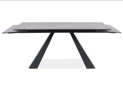 Стол обеденный SIGNAL SALVADORE Ceramic серый мрамор/черный мат 160-240/90