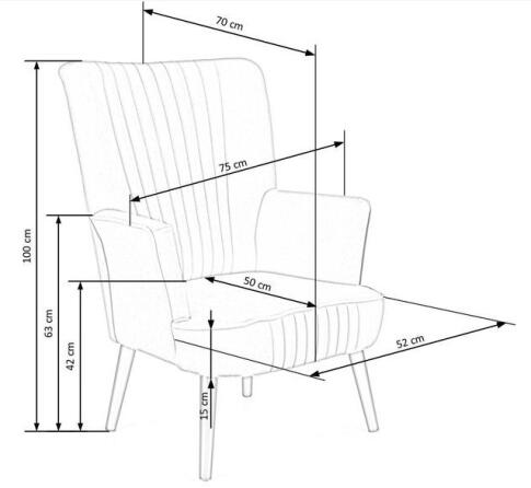 Кресло HALMAR DELGADO темно-зеленый/черный
