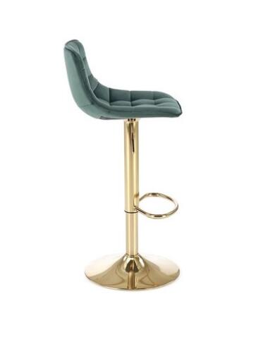 Стул барный HALMAR H120 темно-зеленый/золотой