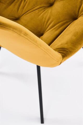 Стул HALMAR K519 горчичный/черный, поворотный