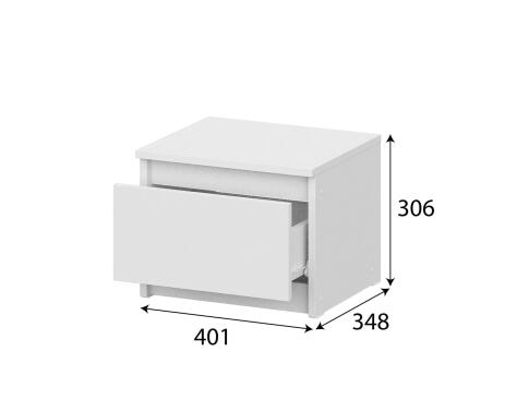 Тумба прикроватная NN Мебель (МС Денвер К) Белый
