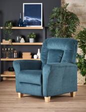 Кресло HALMAR BARD раскладное, темно-синий/натуральный