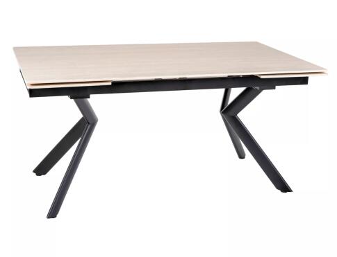 Стол обеденный SIGNAL NORTON травертин/черный 160-240/90