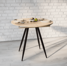 Стол ВВР Элип Дуб крафт золотой/черный конус, ЛДСП