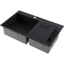 Кухонная мойка из нержавейки Omoikiri Akisame 86-2-GB Side графит