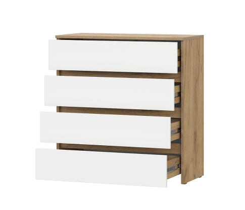 Комод NN Мебель (МС Некст К) Дуб Золотой/Белый, 4 ящика