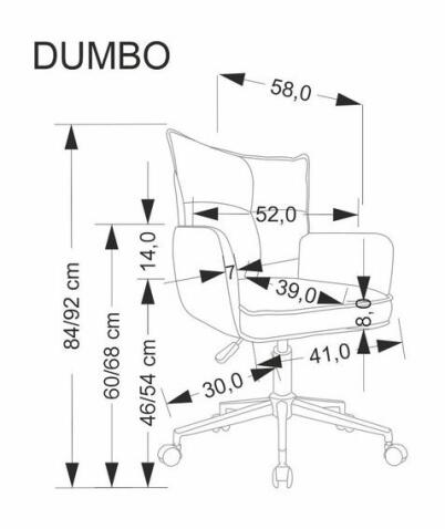 Кресло компьютерное HALMAR DUMBO светло-розовый/белый