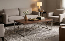 Стол журнальный SIGNAL ESCADA A орех/серебряный, 120/60/40