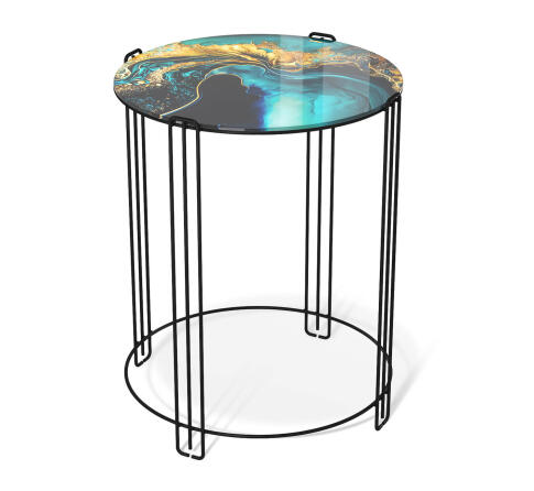 Стол журнальный Sheffilton SHT-CT53 королевский синий/черный муар Стол журнальный Sheffilton SHT-CT53 королевский синий/черный муар