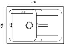 Мойка POLYGRAN ALTO 780 серый №14