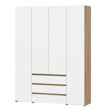 Шкаф NN Мебель (МС Некст К) Дуб Золотой/Белый, комбинированный четырехстворчатый