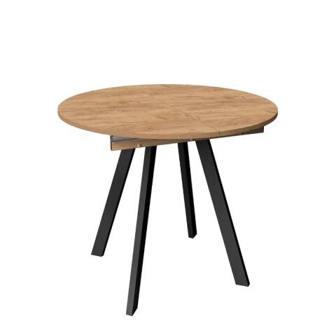 Стол ВВР Элип Дуб крафт золотой/черный профиль, ЛДСП