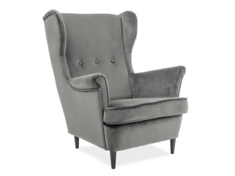 Кресло SIGNAL LORD Velvet Bluvel 14 серый/венге