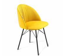 Стул Sheffilton SHT-ST35-1/S64 имперский жёлтый/чёрный муар