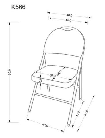 Стул HALMAR K566 черный/серый, складной