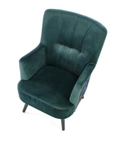 Кресло HALMAR PAGONI Bluvel 78 темно-зеленый/черный