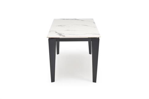 Стол обеденный HALMAR FELIX белый мрамор/черный 141-201/81