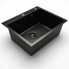 Кухонная мойка из нержавейки BLANTEK LS-5848STB Stone texture black