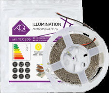 Лента светодиодная AQ LED-LINE 2835 120 LED/м 12V 9,6W/м 8 мм IP20 теплый белый 5 м (15.0014)