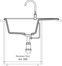 Кухонная мойка GRANFEST UNIQUE U-740L графит