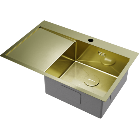 Кухонная мойка из нержавейки Omoikiri Akisame 78-LG-R светлое золото