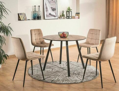 Стул SIGNAL MILA Velvet Bluvel 28 бежевый/черный