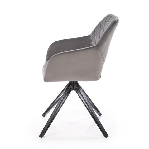 Стул HALMAR K535 серый/черный, поворотный