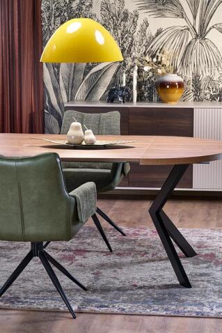 Стол обеденный HALMAR PERONI орех/черный 100-250/100