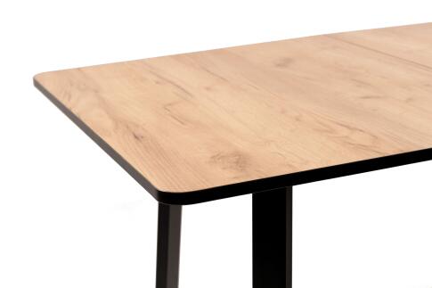 Стол ВВР Миллер дуб крафт золотой/черный №5, ЛДСП 120-160/80