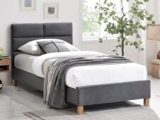 Кровать SIGNAL SIERRA Velvet tap. 150 серый/дуб, 90/200
