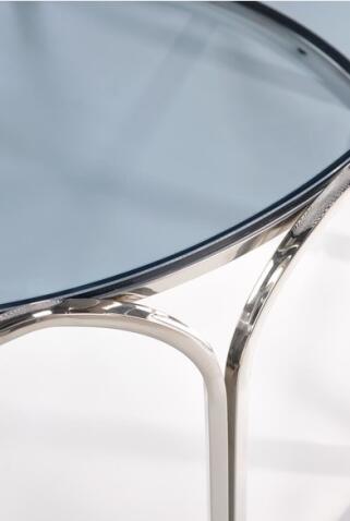 Стол журнальный HALMAR OLIVIA дымчатый/хром, 81/47