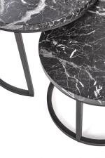 Комплект HALMAR OREO (2 стола журнальных) черный мрамор/черный