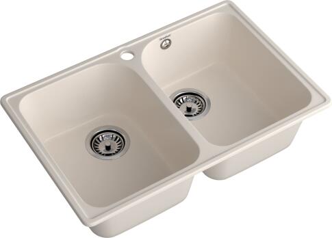 Кухонная мойка GRANFEST QUARZ Z-15 белый + сифон