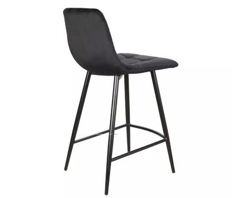 Стул барный SIGNAL MILA H-2 Velvet Bluvel 19 черный/черный мат