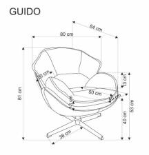 Кресло HALMAR GUIDO серый/хром