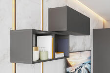 Полка книжная NN Мебель (МС Денвер К) Графит серый