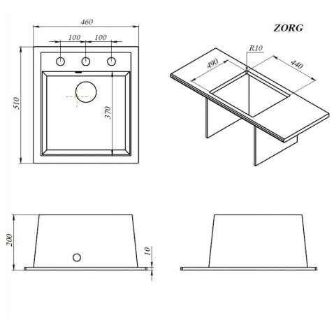 Мойка ZORG Rock 46 PREMIUM alba