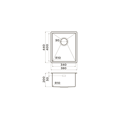 Кухонная мойка из нержавейки Omoikiri Taki 38-U/IF-GM вороненая сталь
