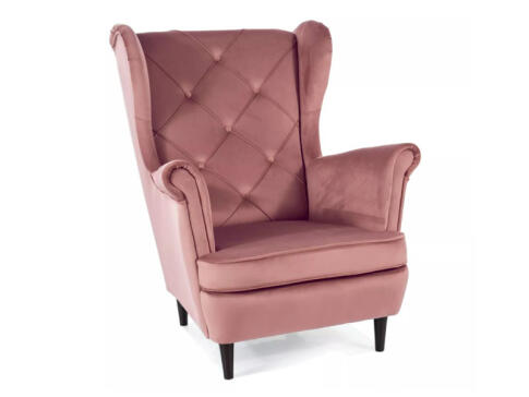 Кресло SIGNAL LADY Velvet Bluvel 52 античный розовый/венге