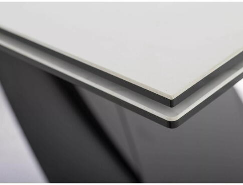 Стол обеденный SIGNAL WESTIN Ceramic Diamond Cream кремовый/черный мат 160-240/90