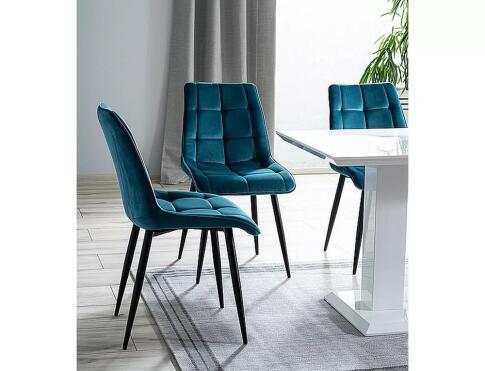 Стул SIGNAL CHIC Velvet Bluvel 85 бирюзовый/черный